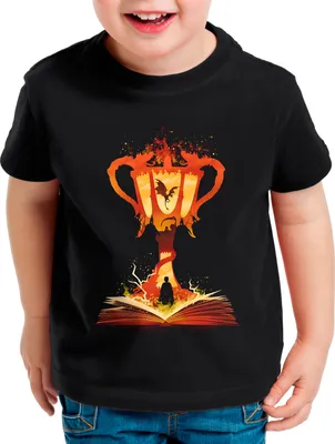 Produktbild von BaumwolleCloud Eternal Fire Kinder T-Shirt eule harry zauberstab besen zauberschule