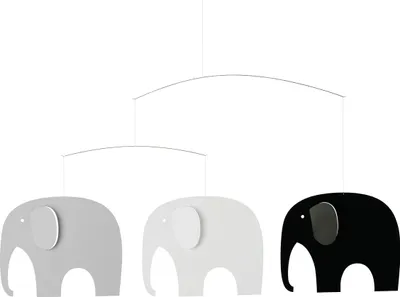 Produktbild von Flensted Mobiles - Elefantenparty Mobile, grau
