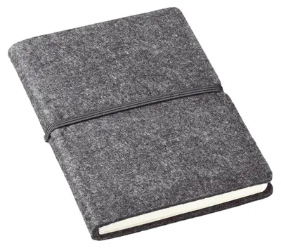 Immagine prodotto di Taccuino "Felt" - Taccuino moderno con copertina in feltro, elastico e 80 pagine a quadretti - Taccuino per appunti eleganti in formato DIN A5 - grigio