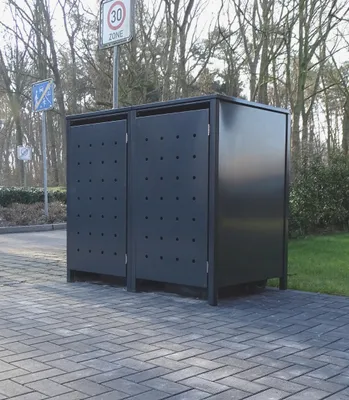 Produktbild von 2 Mülltonnenboxen Modell No.1 Anthrazit komplett RAL7016 für 120Liter Mülltonnen
