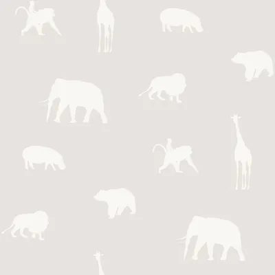 Produktbild von Origin Wallcoverings Tapete Tiere Warmgrau 53 cm x 10.05 m