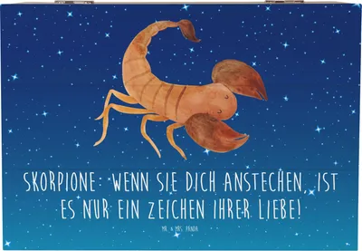 Produktbild von Mr. & Mrs. Panda Box Skorpion Liebe 22 x 15 cm - Sternenhimmel Blau - Geschenk, Geschenke Astrologie, Tierkreiszeichen, Persönlichkeit, Sternzeichen, Humor, Geschenkbox
