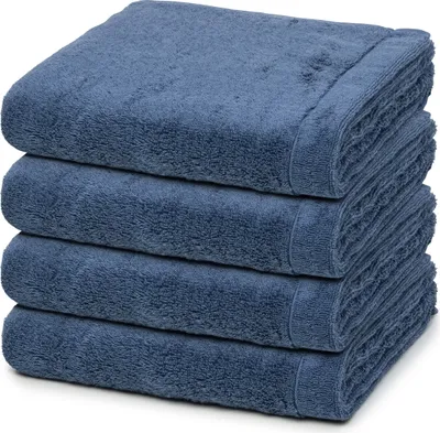 Produktbild von Cawö Lifestyle 4 X Handtuch im Set Puristisch edles Design für jedes Bad, Hautsympathisch und saugkräftig, Voluminöse Tücher mit Flächengewicht 520 g/m² 50 X 100cm