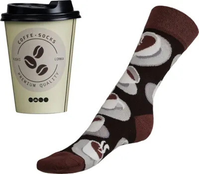 Produktbild von Kaffeesocken-Set im Geschenkpaket - 43-46 - Braun,Beige,Weiß