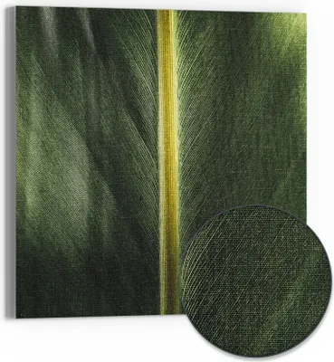 Produktbild von DEQORI Hybrid Leinwand Bild 50x50 cm 'Grüne Blattader' Wandbild Glas flach modern