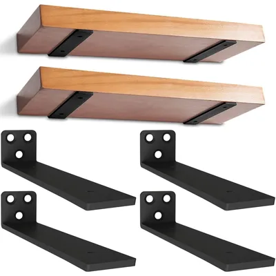 Image de Supports invisibles pour étagères murales - Lot de 4