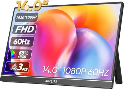 Immagine prodotto di Monitor portatile, display FHD da 14,0 pollici, visualizzazione grandangolare IPS, 140 A1S 1080P