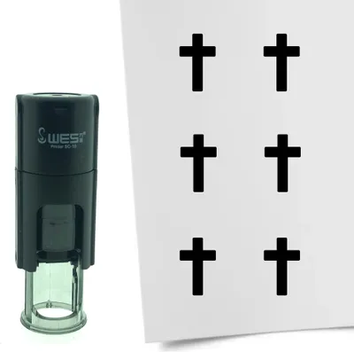 Immagine prodotto di Timbro CombiCraft Croce/Cristianesimo rotondo 10 mm - Inchiostro nero