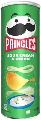 Produktbild von Pringles Sour Cream & Onion (8 x 175 g) – der unwiderstehliche Snack-Klassiker in der praktischen Dose – knackige Chips mit Sour Cream- und Zwiebel-Ge