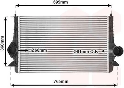 Produktbild von VAN WEZEL 58004251 Ladeluftkühler LLK für VW SHARAN (7M8, 7M9, 7M6) Turbo Intercooler