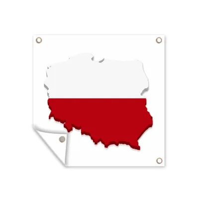 Obrázek produktu pro MuchoWow® Zahradní plakáty - Ilustrace Polska v barvě vlajky - 200x200 cm - Zahradní dekorace