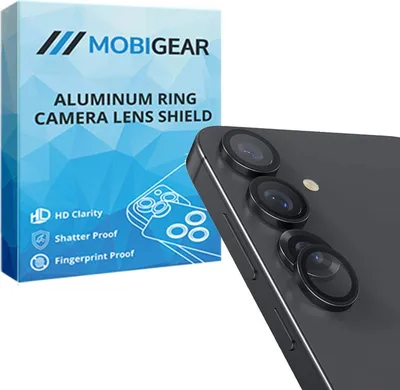 Produktbild von Mobigear Displayschutzfolie für Samsung Galaxy S25, gehärtetes Glas, Schutz für Kameralinsen, kompatibel mit Hüllen, schwarz