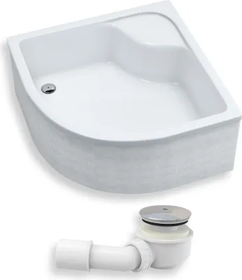 Produktbild von BADLAND Duschwanne Viertelkreis Dante 90x90x41 cm mit Ablaufgarnitur Gratis