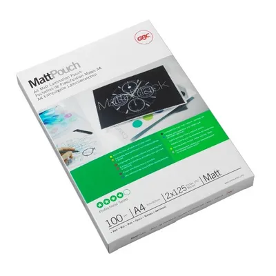 Produktbild von GBC Matte Laminiertaschen A3, 2x125 Micron (50), Matt, A3, 0,25 mm, 50 Stück(e)