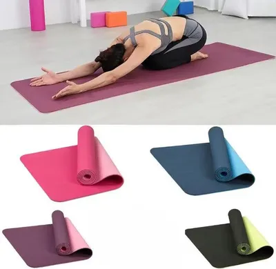 Produktbild von Yoga-Matte mit Tragegurt, rutschfest und strapazierfähig, gelenkschonend