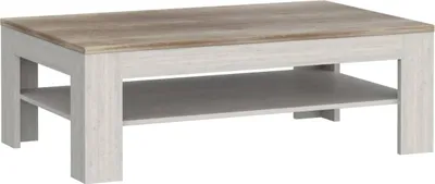 Couchtisch DURO 120 x 75 cm Optik Pinie weiß / Eiche antik