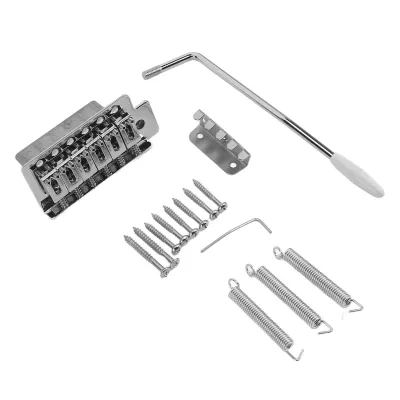 Immagine prodotto di Ponte tremolo per chitarra elettrica, metallo retrò, resistente all'usura, sistema tremolo a 6 corde, ponte per chitarra ST, argento