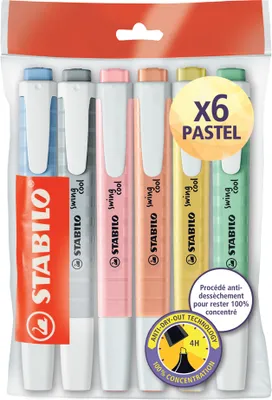 Produktbild von STABILO Textmarker swing cool PASTEL 6er Ecopack