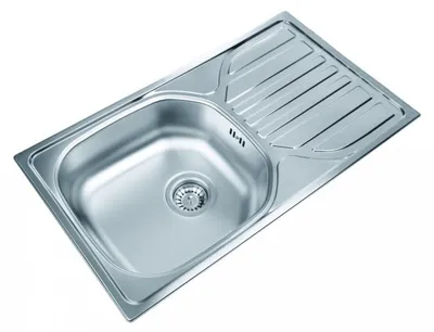 Produktbild von Edelstahlspüle 76cm x 43,5cm mit Ablage Spüle, Einbauspüle, Waschbecken, Küchenspüle