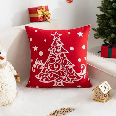 Produktbild von Kissenbezug Weihnachten 45x45 cm, 2 Stück, Rot Weihnachtsmütze