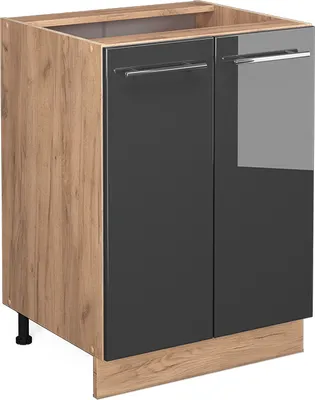 Produktbild von Küchenunterschrank Vicco Fame-Line Anthrazit Hochglanz 60 cm ohne Arbeitsplatte, Model 38324
