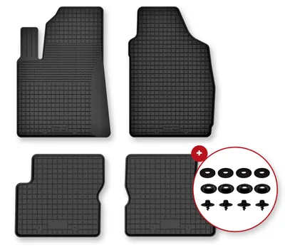 Obrázok produktu pre Gumové vaničkové autokoberce pre: Fiat 500 2007-2013 kabriolet, hatchback čierne 4 ks s úchytmi