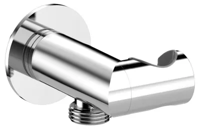 Produktbild von Wasseranschlußbogen mit Brausehalter rund, drehbar, mit Schlauchanschluss, Chrom