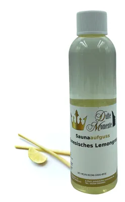 Produktbild von Dufte Momente | Saunaduft Konzentrat Tunesisches Lemongras 250ml | mit naturreinen ätherischen Ölen | vegan, ohne Tierversuche