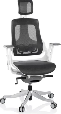 Produktbild von hjh OFFICE Profi Bürostuhl SPEKTRE Ergonomischer Schreibtischstuhl mit Armlehnen (höhenverstellbar) Netzstoff Grau Drehstuhl für Büro, Zuhause