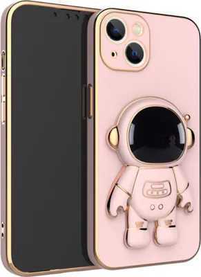 Immagine prodotto di Astronauta Stand Phone Case per iPhone Serie Mini antiurto Silicone Kickstand Cover Rosa iPhone14