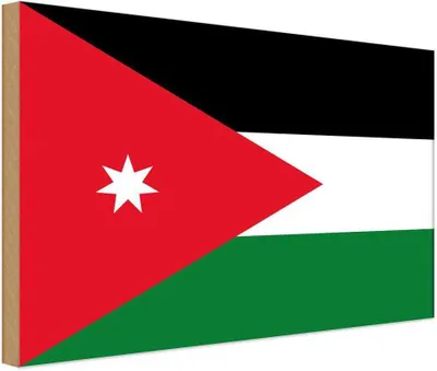Produktbild von vianmo Holzschild 30x40 cm Jordaniens Jordan Flagge Fahne Wappen