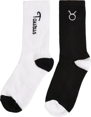 Image de Mister Tee Accessoires MT2235 | Zodiac Socks 2-Pack Socken - Farbe: black/white taurus - Größe: 43-46