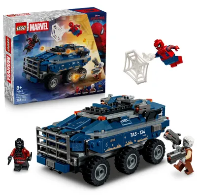 Produktbild von LEGO | Marvel Spider-Man Jagt den Gefängnistransporter - Superhelden Spielzeug mit gepanzertem Fahrzeug und 4 Minifiguren inkl. Tombstone und Tarantula - Geschenk für Jungen ab 8 Jahren - 76349