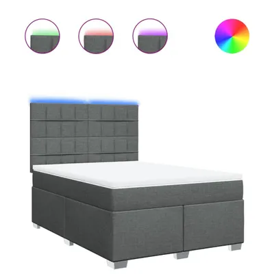 Produktbild von Boxspringbett mit Matratze Dunkelgrau 140x190 cm Stoff