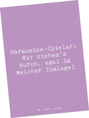Produktbild von Mr. & Mrs. Panda Postkarte Spruch Harmonika Spieler - Lavendeltraum - Geschenk, Musik, Instrument, Musikinstrument, Handzuginstrument, Musiker, Spaß, bildkarte, Lernen