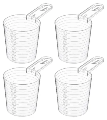 4er-Set Messbecher 120 ml, Kunststoff, transparent