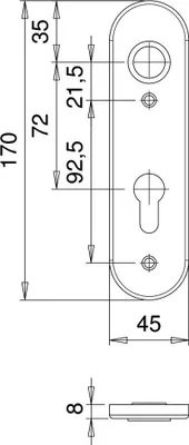 Produktbild von edi Kurzschildpaar 1235,oval o.No,PZ 72,F1