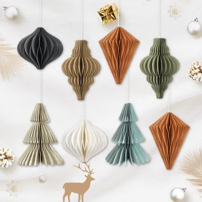 Weihnachts-Waben-Anhänger-Set, 8-teilig