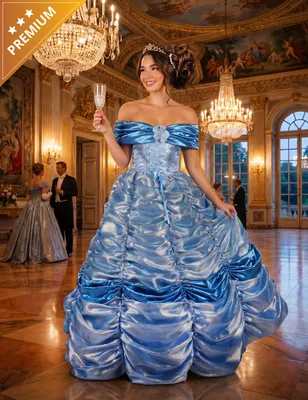 Produktbild von Hochwertiges blaues Prinzessinnen-Kostüm für Damen - XS