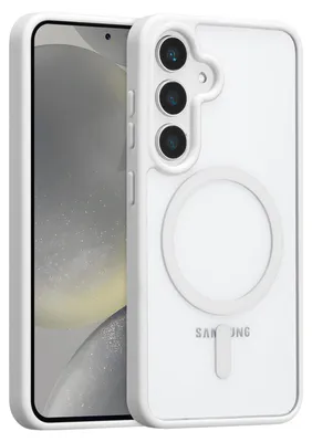 Obrázek produktu pro Magnetický kryt pro Samsung Galaxy S25+ / S24+, kompatibilní s MagSafe, průhledné nárazuvzdorné pouzdro, ochranný zadní kryt Bílá