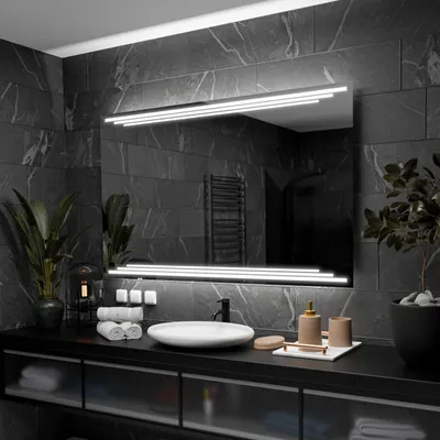 Produktbild von Rechteckiger Badezimmerspiegel mit LED-Beleuchtung - Birma - 120x60cm