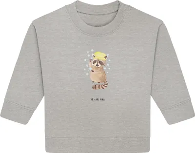 Produktbild von Mr. & Mrs. Panda Organic Baby Pullover Waschbär 12. - 18. Monat - Heather Grey - Geschenk, Seifenblasen, Plan, Lustige Sprüche, Tagträumen, Bullover, Fröhlich, Waschen