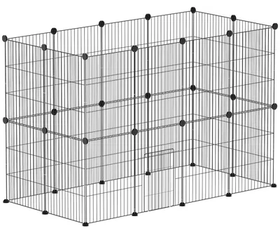 Produktbild von Freigehege Kaninchen, Kleintiergehege 120 60 80 Schwarz Gehege, Stahl | Für Kaninchen & Kleintiere