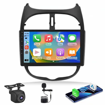 Zdjęcie produktu dla Radio samochodowe Android do samochodów Peugeot 206/206CC, modele z lat 2001-2016