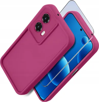 Zdjęcie produktu dla Etui Do Motorola Moto G35 5G Silikonowe Matowe + Szkło Ochronne Na Ekran 9H