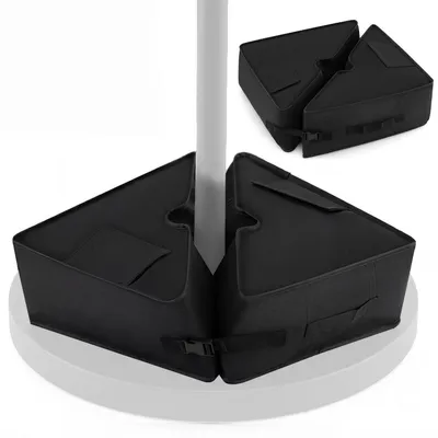 Immagine prodotto di Supporto per ombrellone riempibile, con capacità di 40 kg, colore nero, design a quadrato diviso