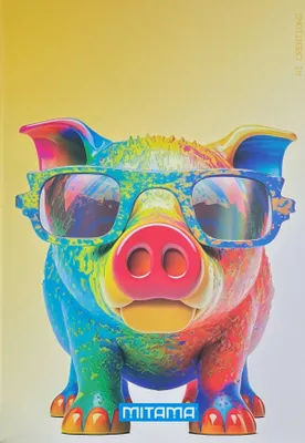 Obrázek produktu pro Sešit "Animal", A4+, čtverečkovaný, 40+2 listů, prasátko, MITAMA 62732-90095