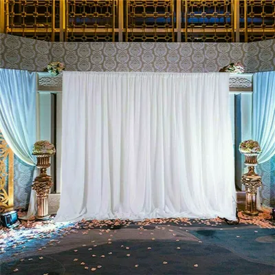 Produktbild von WISFOR 6m×3m Vorhang, Hochzeit Vorhang Hintergrund Eisseide Gardinen Vorhänge Party Dekoration Hintergründe Fensterdekoration für Fotostudio, Hochzeit, Geburtstag Weiß