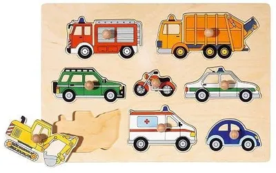 Zdjęcie produktu dla Puzzle drewniane pojazdy dla dzieci 8 elementów edukacyjne