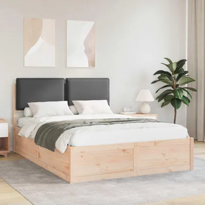 Image de Maison Exclusive - Sommier avec tête de lit rembourrée Gris foncé 140 x 200 cm